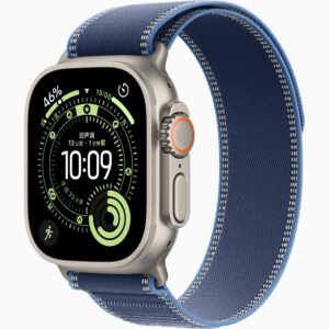 Apple Watch Ultra 3(GPS+蜂窝网络);49毫米原色钛金属表光；蓝配亮蓝色野径回环式表带-M/L