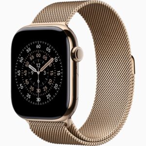 Apple Watch Series 11(GPS+蜂窝网络):46毫米金色钛金属表壳：金色米兰尼斯表带-ML