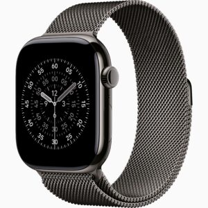 Apple Watch Series 11(GPS+蜂窝网络);46毫米石板色钛金属表党；石板色米兰尼斯表带-M/L