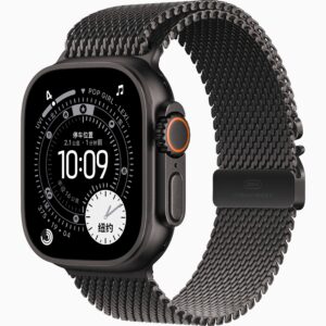 Apple Watch UItra3(GPS+蜂窝网络); 49毫米黑色钛金属表光； 黑色钛金属米兰尼斯表带-S