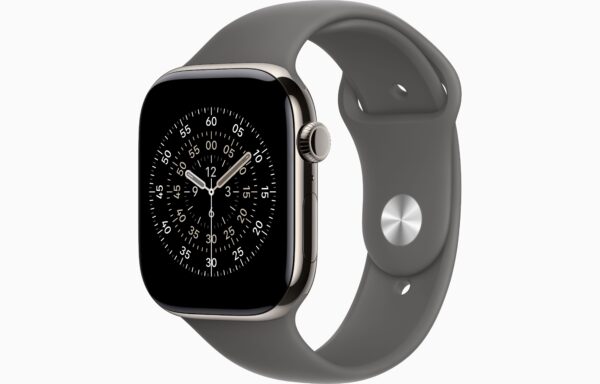 Apple Watch Scries 11(GPS+蜂窝网络);46毫米原色钛金属表光；岩灰色运动型表带-S/M