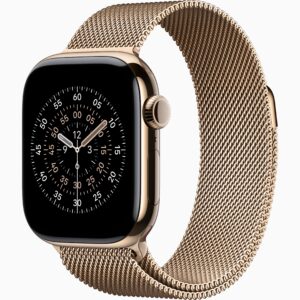 Apple Watch Series 11(GPS+蜂窝网络):42毫米金色钛金属表光：金色米兰尼斯表带