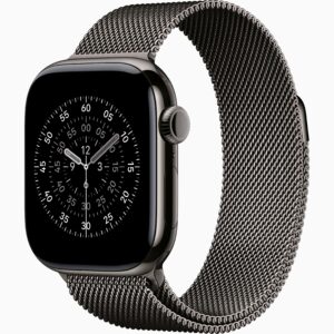 Apple Watch Series 11(GPS+蜂窝网络):42毫米石板色钛金属表光；石板色米兰尼斯表带
