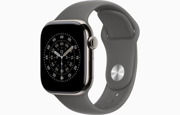 Apple Watch Series 11(GPS+蜂窝网络):42毫来原色钛金属表壳；岩灰色运动型表带-S/M