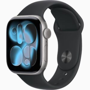 Apple Watch Series 11(GPS+蜂窝网络);42亳米深空灰色铝金属表壳；黑色运动型表带-S/M