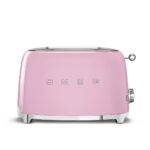 2 slices of toast machine SMEG TSF01 pink